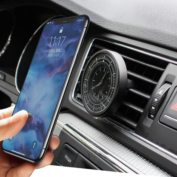 Clock Magnetic Car Phone Holder For iPhone XS X Samsung Magnet Mount Car Holder For Phone in Car Cell Mobile Phone Holder Stand