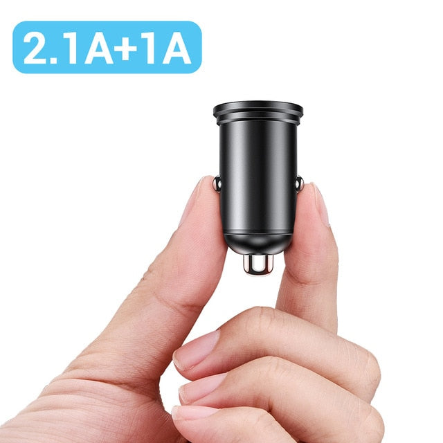 FIVI Car Charger Dual QC 3.0  USB Charger All Metal Fast Charge For Samsung S8 S9 S10 Xiaomi mi 9  Huawei mini car charger