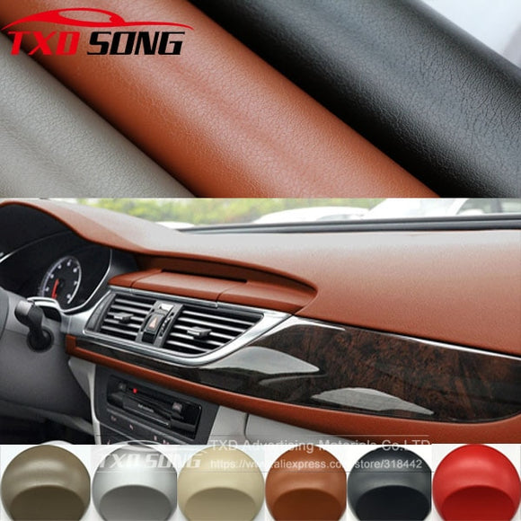 Premium Leather Pattern PVC Adhesive Vinyl Film Stickers For Auto Car Body Internal Decoration Vinyl Wrap Car leather film