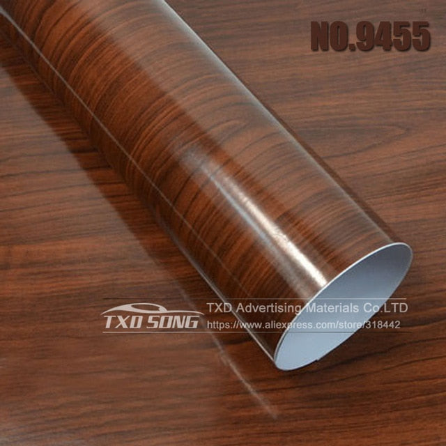 10/20/30/40/50/60x152CM Glossy WOOD PVC VINYL FILM GLOSSY WOOD GRAIN STICKER FOR CAR INTERIOR DECORATION BY FREE SHIPPING